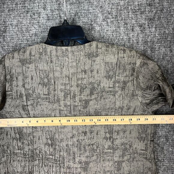 Eileen Fisher Jacket Womens M Gray Silk Blend Open Should Pad Business‎ Formal - Picture 8 of 11